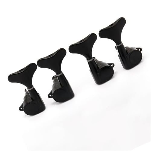 Strings Tuning Pegs Mechaniken Für Gitarre Satz mit 4 verchromten, versiegelten Gitarren-Mechaniken, Tuning-Nagelköpfe 2R2L für 4-Saiter-Bass (Color : Black)