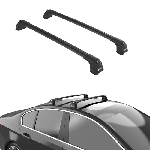 TURTLE Dachträger für Autos Ford Kuga 2013-2019, 109 cm Aluminium Dachrelinge 75 kg Tragfähigkeit, Abschließbar - Einstellbar Fahrradträger Skitrager Relingtraeger-Schwarz