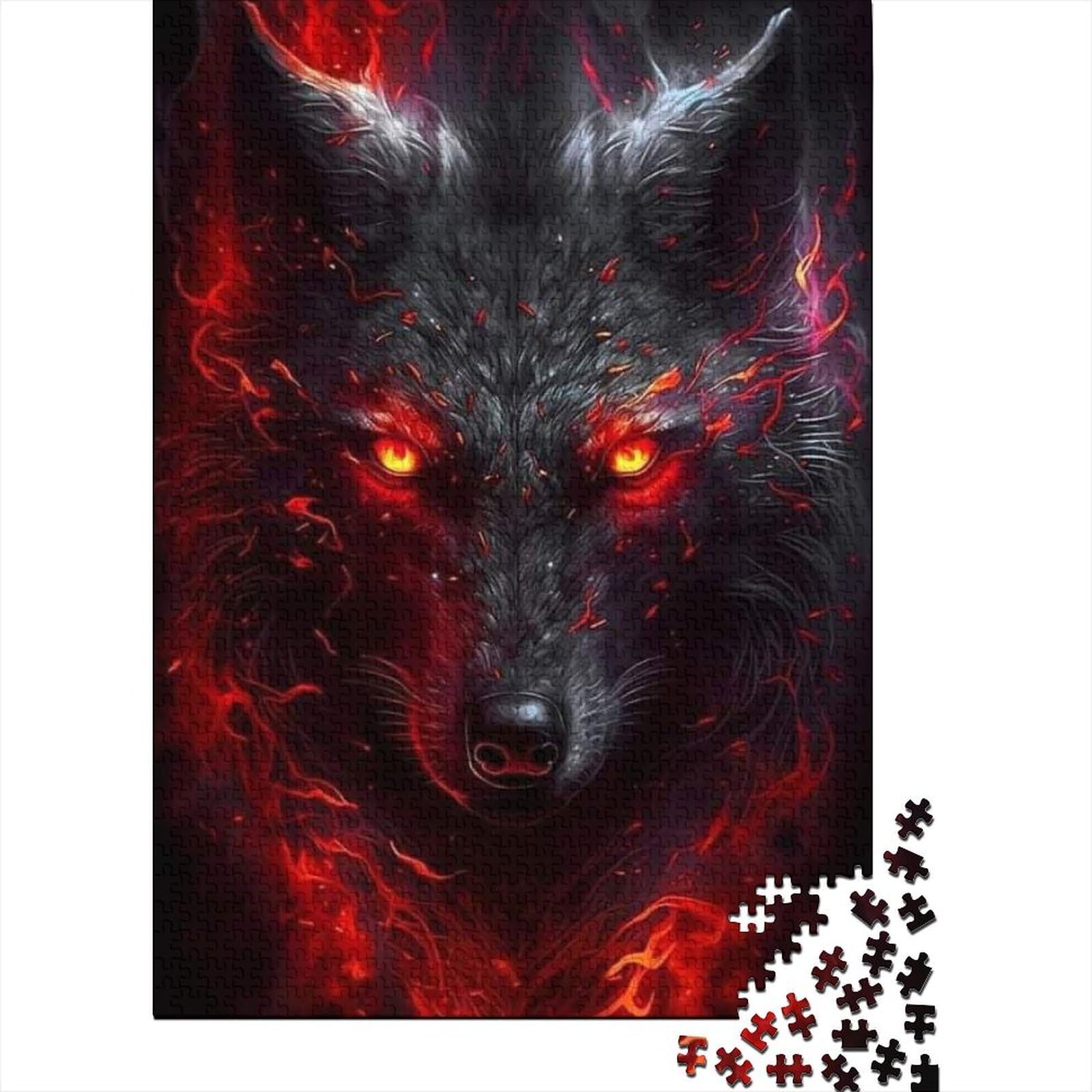 1000 Teile für Erwachsene, schwieriges Puzzle, Fantasy Strange Wolf, für Erwachsene, schwieriges Puzzle, Lernpuzzle (Größe 75 x 50 cm)