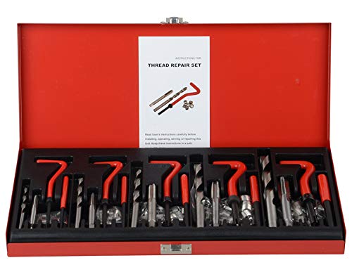 DAYUAN 131-teiliges Gewinde-set, HSS-Bohrer, Helicoil set, metrisch M5, M6, M8, M10, M12