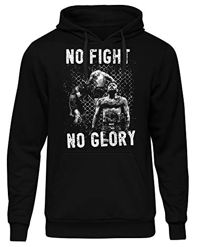 No Fight, No Glory Männer Herren Kapuzenpullover | MMA BJJ Muay Thai Hardcore Kampfsport (M)