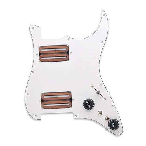 Schlagbrett Tonabnehmer für E Gitarre Schlagbrett für Gitarre zwei Klingen hoher Output 15 K mit zwei vorverdrahteten Schlagplatten(CR WH Pickguard)