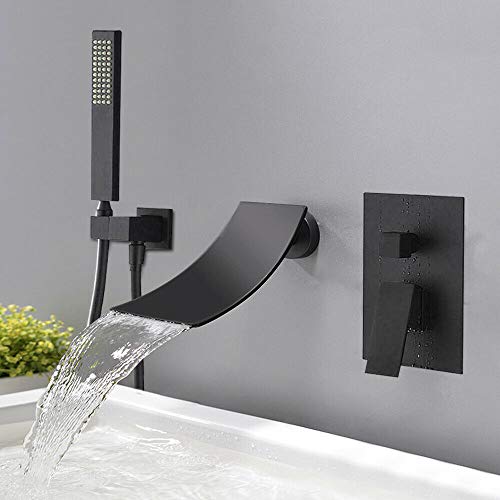 Badewannenarmatur Wannenarmatur Handbrause Bad Armatur Wasserfall Wandmontage DE