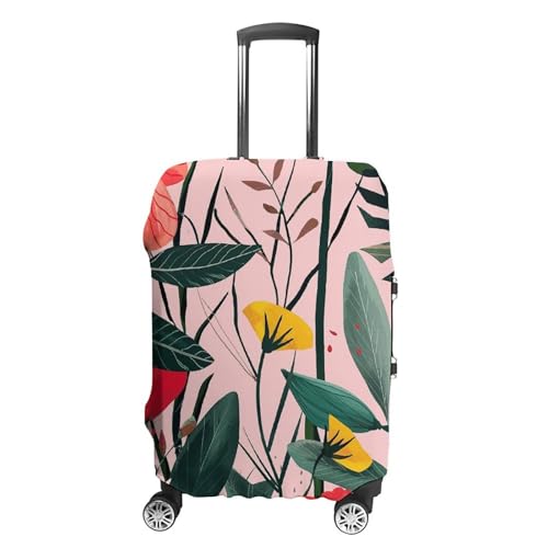 CSGJMYGS Reisegepäckabdeckung, elastisch, waschbar, modisch, kratzfest, Pfirsichfarben mit Blumen, Koffer-Schutz, passend für 45,7 - 81,3 cm Gepäck, Stil 5, XL