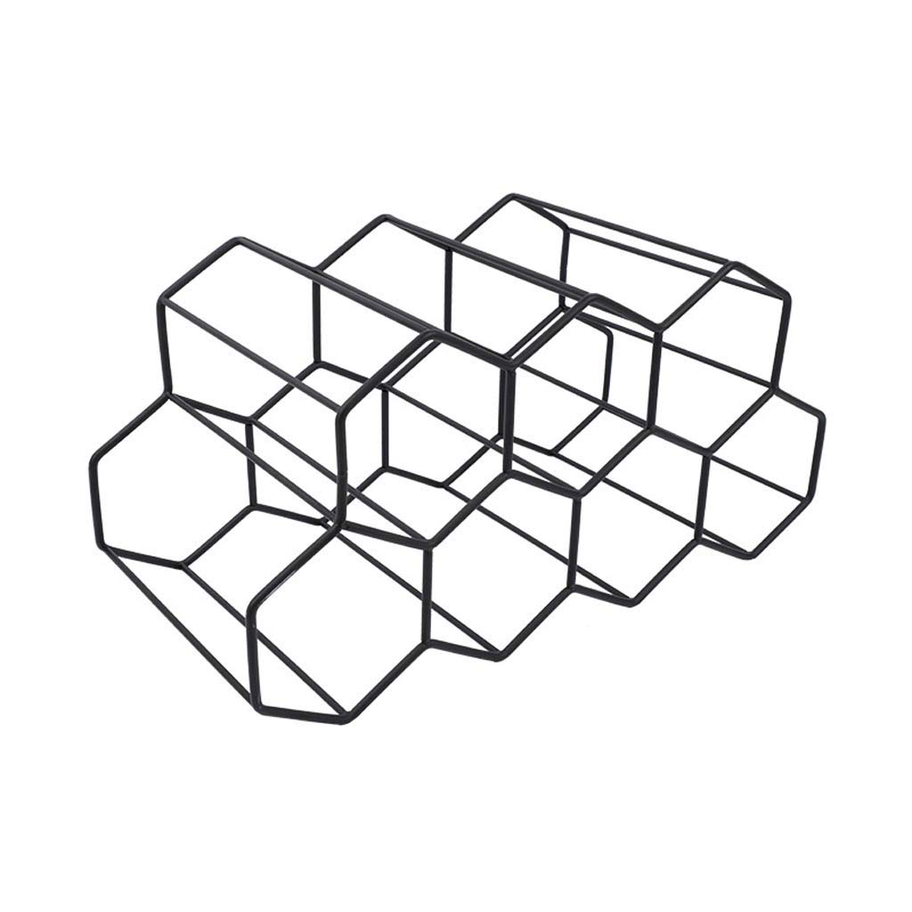CAZSTYK Modernes Weinregal Aus Metall Mit Wabenstruktur Für 7 Flaschen Weinflaschenaufbewahrung Bienenstock Tisch Weinregal Sechseckiger Weinhalter Display