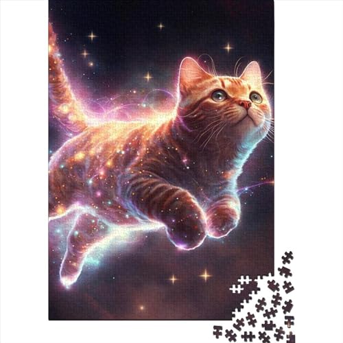 Art Bunte Katzen Holzpuzzle für Erwachsene und Teenager 1000 Teile für Erwachsene Schwierige Puzzles Holzpuzzles für Erwachsene Teenager (Größe 29,53 x 19,69 Zoll)