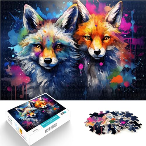 Puzzles für farbenfrohes Art Fox-Puzzle, 1000 Teile, Puzzle für Erwachsene, Holzpuzzle, anspruchsvoll, aber unterhaltsam und humorvoll, 1000 Teile (50 x 75 cm)