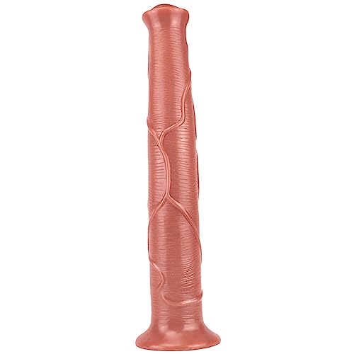 ATTAWA 43cm Realistische Animal Dildo TierHorse Analdildo mit Saugnapf Flexibler Analplug Weicher Buttplug Penis Nachbildung G-Punkt Stimulator Analsexspielzeug für Frauen Männer,Braun,43cm