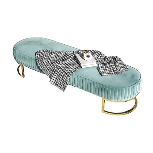 Sitzbank für Schlafzimmer Schuhgeschäft, Bekleidungsgeschäft, Schuhanprobebank, dekorativer langer Sofahocker, Zuhause, Schlafzimmer, Nachttischhocker, dekorative Möbel Bettbank(Green,120cm)