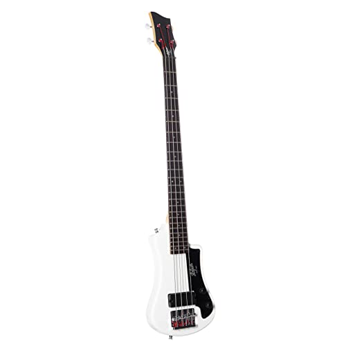 HOFNER Shorty E-Bass Gitarre, weiß, mit Gigbag