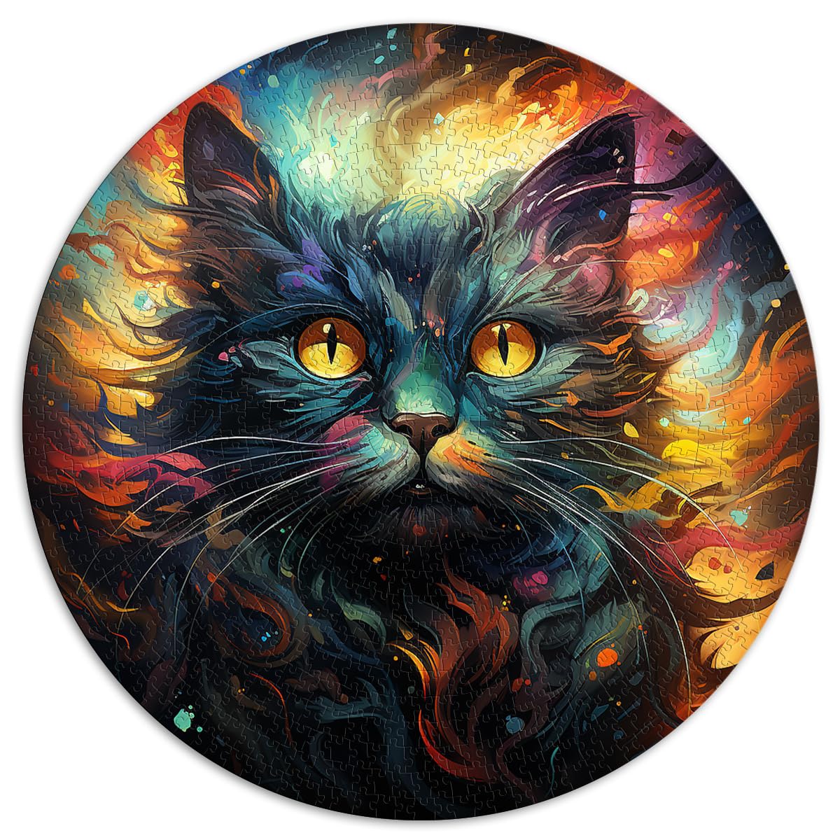 Spielgeschenk Puzzle Fantasie Schwarze Katze 1000 Teile Puzzle Geschenke 67,5x67,5cm Puzzle Geschenke Spielzeug Puzzle Lernspiele Stressabbau Puzzle