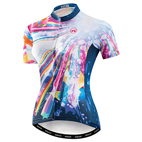 Damen Radtrikot Sommer Kurzarm Fahrrad Shirt Atmungsaktive Fahrradjacke