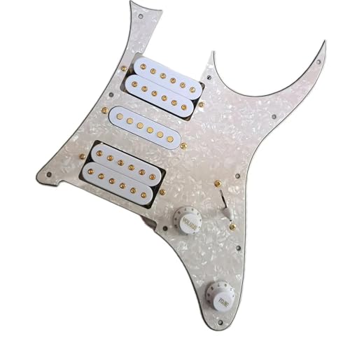 Upgrade Vorverdrahtetes Schlagbrett Mit Geladenem Humbucker-Tonabnehmer-Set, Multifunktions-Schweißkabelbaum Für Gitarre vorverdrahteter Tonabnehmer Schlagbrett (Color : Light yellow)