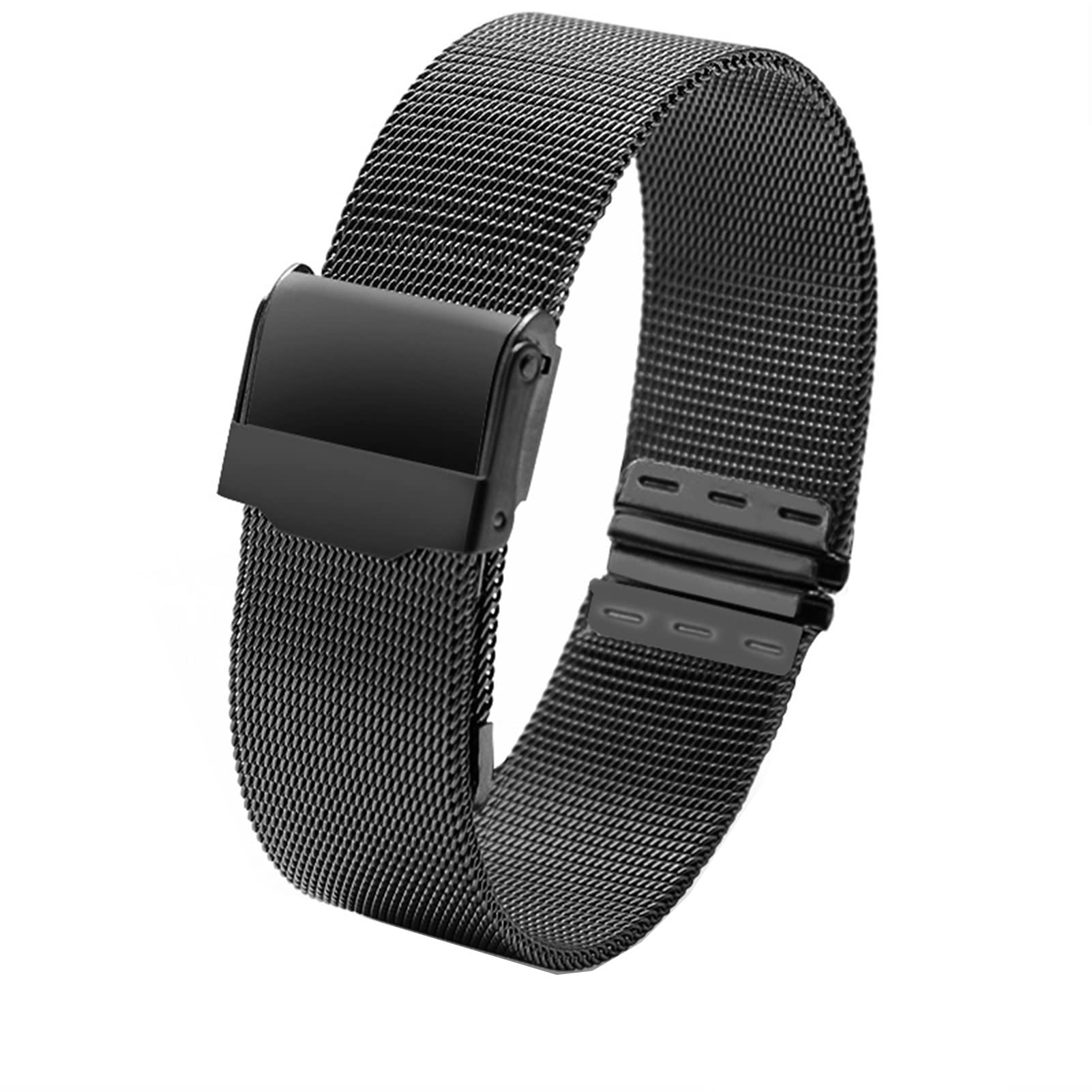 SCRUBY Milanische Schleife weiblich Einfaches Watchband 12 13 14 15 16 17 18 19 20 22mm Metallwebe Modetrendarmband für Dw ar Uhrenarmband(Black,16mm)