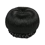 Haarteil Haargummi Party Hochzeit Tanzen Frisuren Haarschmuck Geflochtener Haarknoten Haarteil Synthetische Hochsteckfrisur Geflochtener Chignon mit eingebauten Kämmen for Frauen Mädchen Bun Haarteile