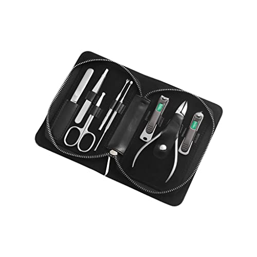 BONAD Zehennagelknipser Nagelklipper Set Edelstahl Nagelclipper Pediküre Kit Nagelfeile Nagel Clippers Pediküre Kit mit tragbarer Modebeutel (Set von 8) Nagelknipser-Set (Color : B-8-piece Set)