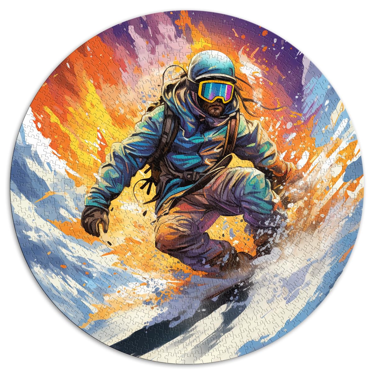 Puzzles Geschenk Snowboard bunt Puzzles für Erwachsene 1000 Puzzles 26,5x26,5 Zoll Puzzlespiel Home Art Decor Heimdekoration Puzzles