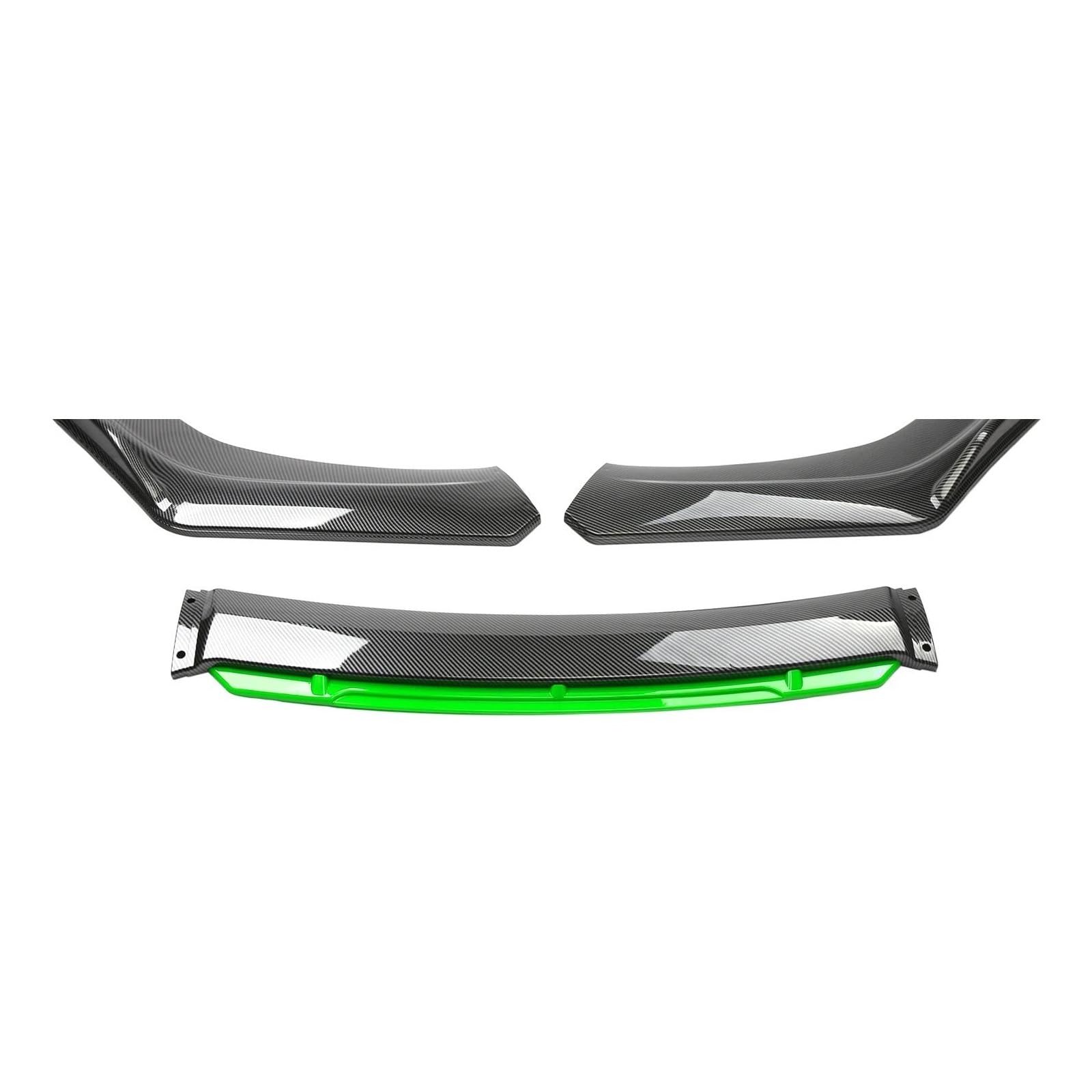 Splitter Imousinenbreite Unter 176 cm Universeller Auto-Frontstoßstangenlippen-Bodykit Spoiler Aus Kohlefaser Dekorative Streifen Stoßstangen Lippensplitter Frontlippe(Carbon Green)