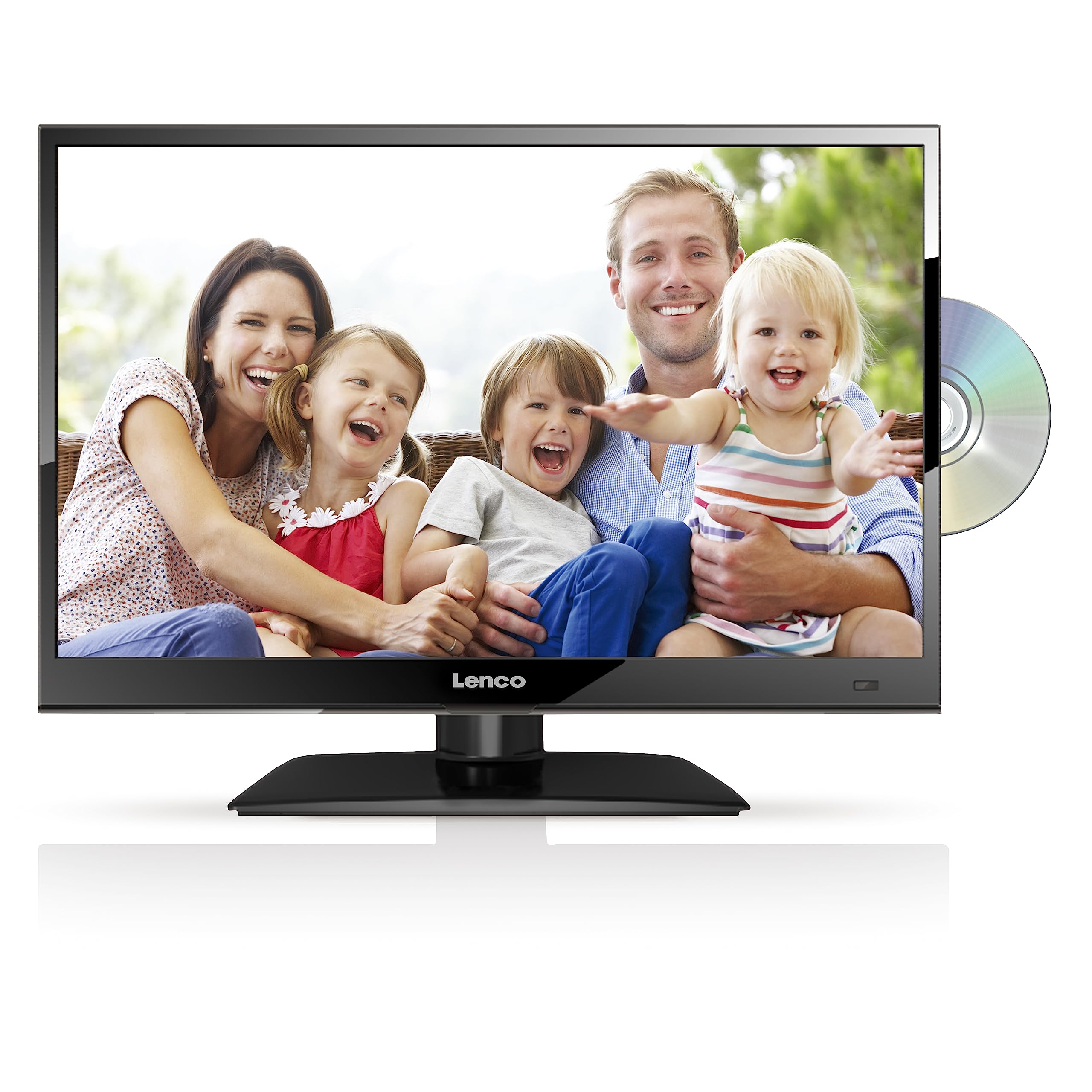 Lenco DVL-1662BK -Kompakter 16-Zoll HD-LED-Fernseher mit DVD-Player und Triple Tuner - Ideal für Schlafzimmer, Küche und Camping - Schwarz