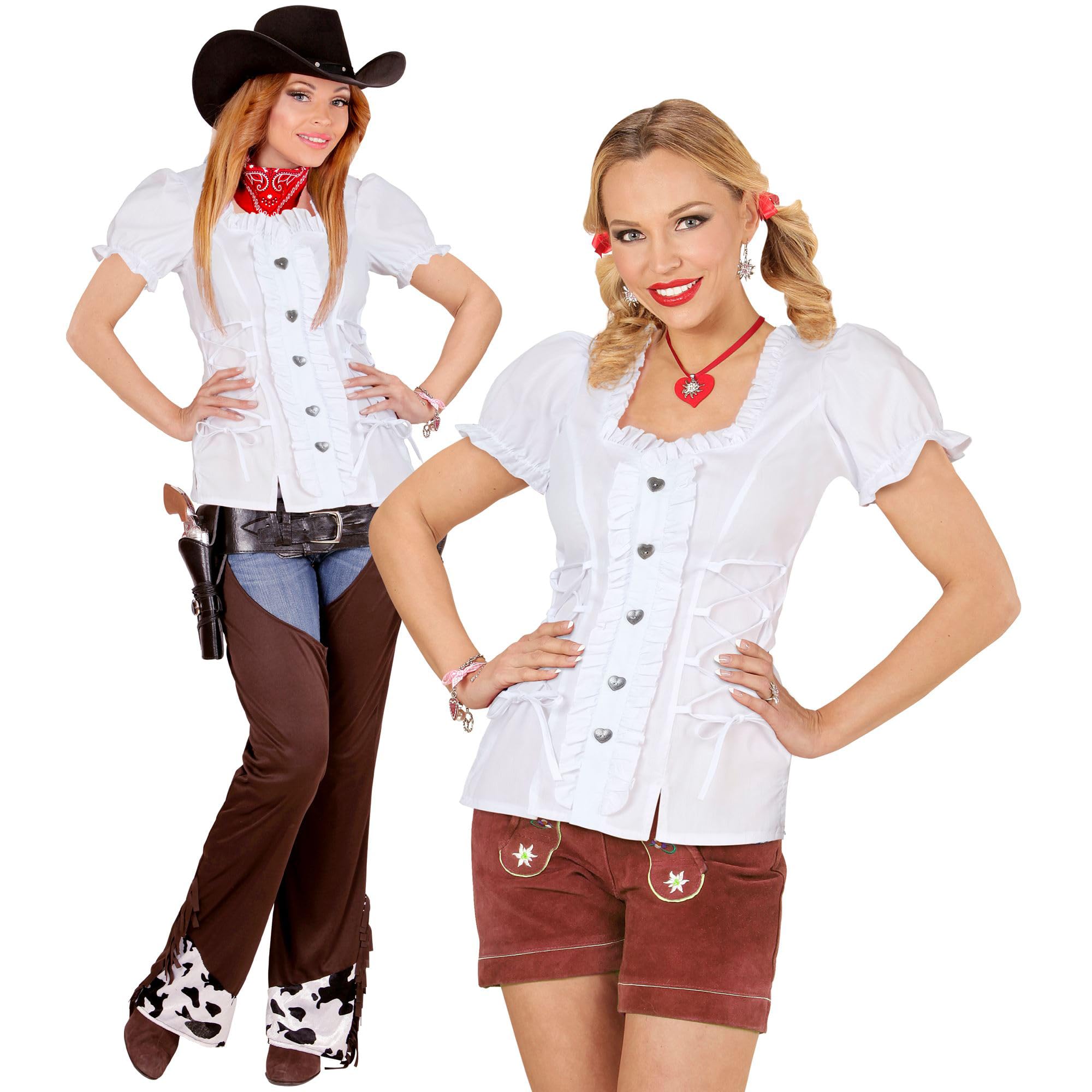 W WIDMANN MILANO Party Fashion - Bluse, Bayerin, Trachtenbluse, Damenhemd, Bierfest, Cowgirl, Sheriff