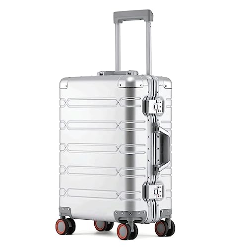 LANAZU Gepäck, Großraumkoffer mit Rollen, Koffer aus Aluminium-Magnesium-Legierung, geeignet für Geschäftsreisen, Reisen, Urlaub (C 20inch)