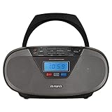 Aiwa BBTU-400BK: Tragbares CD-Radio mit Bluetooth und USB, Farbdisplay, RDS, FM PLL, Weckerfunktion, Farbe: Schwarz