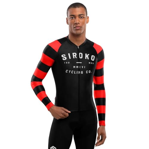 SIROKO - Langarm Radtrikot M2 Rider, schwarz / rot, L