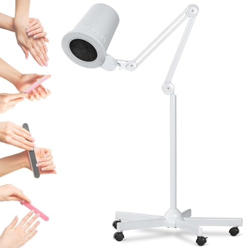 Qiang Staubabsaugung für Nägel mit Filter & Light - Mobiler Standfuß -Saugkraft & Extrem Leise Professionelle - Mobiler Standfuß Nagelstaubsauger für Nagelstudio & Zuhause