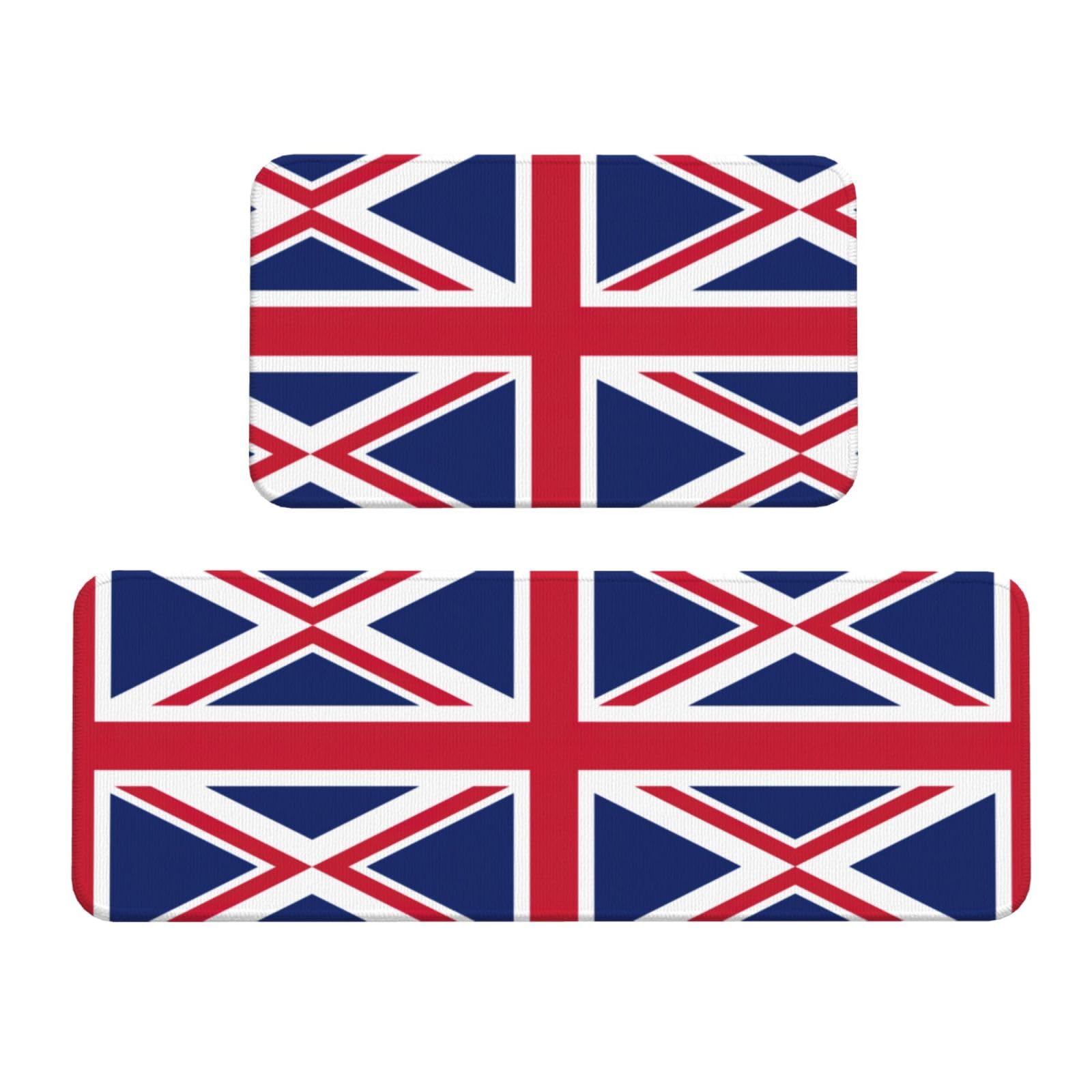 Küchenteppich-Set mit britischer Flagge, rutschfest, wasserdicht, für Flur, Büro, 2 Stück