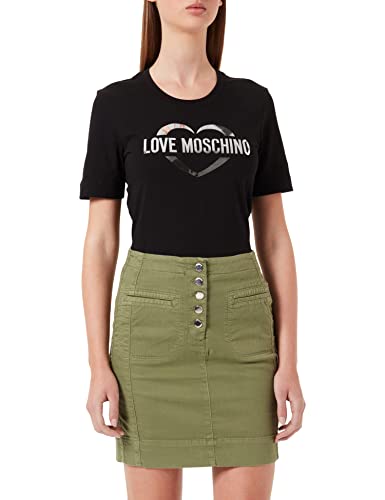 Love Moschino Womens Garment Dyed Miniskirt Skirt, Green, 40