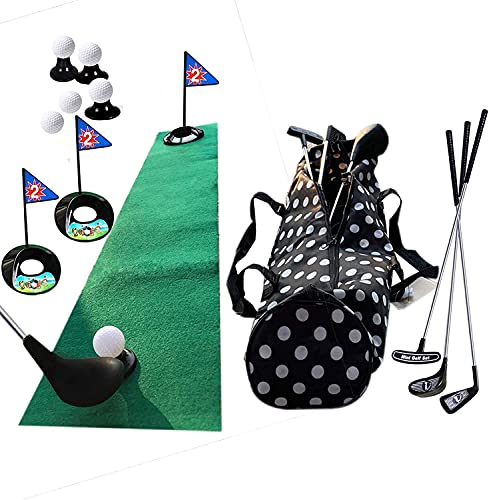 Golf Pro Set Spielzeug für Kinder Kleinkinder Metall Golfschläger Flaggen Übungsbälle Sport Indoor-Spiel Golf 24 Zoll Training 17PCS mit wasserdichtem Rucksack