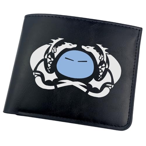 RYNDEX That Time I Got Rein-carn-ated As a Slime Anime-Geldbörsen, Bifold Kleiner Geldbeutel, PU-Leder Geldbörse Brieftasche Wallet(Color:Black 1)