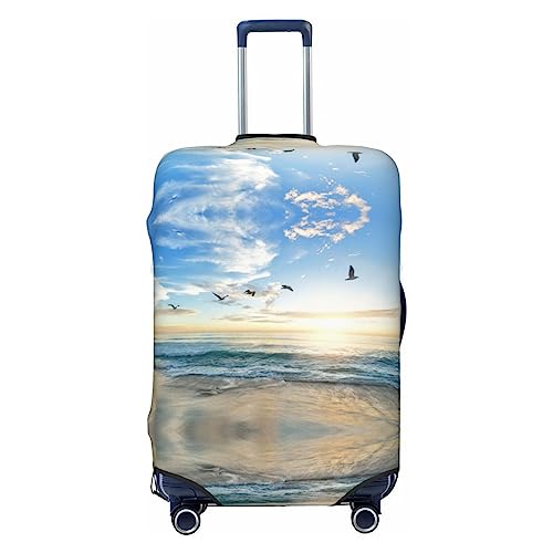 Miniks Ocean Sunset Reisegepäckabdeckung, robuster Koffer-Schutz, passend für 45,7 - 81,3 cm große Gepäckstücke, Größe XL, Schwarz, X-Large