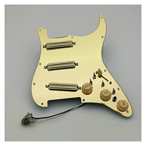 Geladenes Gitarren-Pickguard Goldene Spiegelgitarre Pickups Vollständig Geladene Pickguard Humbucker Pickups Multifunktionaler Push-Pull-Single-Cut-Schalter