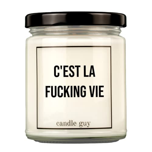 candle guy Duftkerze | C'est la fucking vie | Handgemacht aus 100% Sojawachs | 70 Stunden Brenndauer