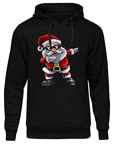 Santa Dabbing Herren Kapuzenpullover | Weihnachten Pullover Weihnachtsmann Funny Xmas Hoodie Christmas | Schwarz (XXL)