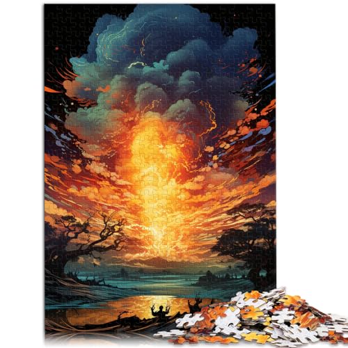 Puzzle bunte Fantasielandschaft, 1000 Teile, für Erwachsene, Holzpuzzle mit vollständig ineinander greifenden und zufällig geformten Teilen, 1000 Stück (50 x 75 cm)