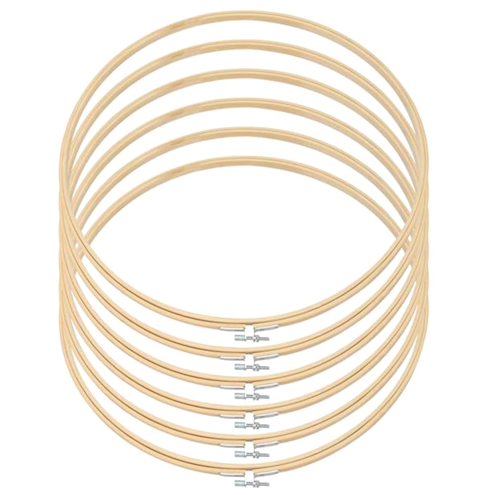 Kiudduy 40 DIY-Kreuzstich-Stickkreis, Bambus-Reifen, Kreuz-Reifen-Ring, Unterstützung, Holznadel, Bastelwerkzeuge