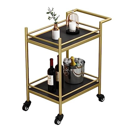 Kitchen Storage Cart Rolling Cart Storage Trolley 2 Tier Metal Rolling Cart With Wheels Mobile Kitchen Storage Cart Hotel Commercial Cart Home Restaurant Trolley Rolling Storage Cart Utility Cart ,