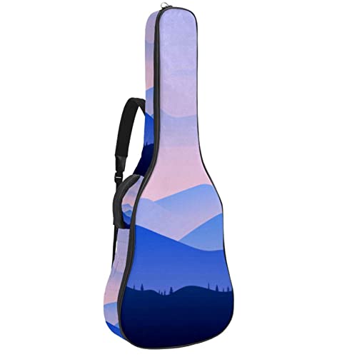 Anfänger Akustikgitarre Bundle Full Size Fichtendecke Cutaway Akustikgitarre Tasche,Berge Landschaft