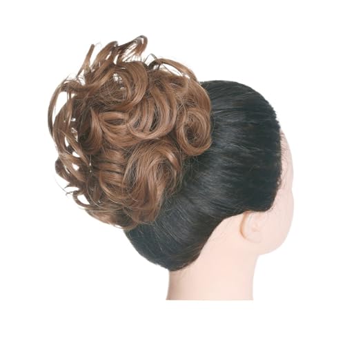 Haarteil Synthetischer unordentlicher Haarknoten, Chignon, Haargummis, gefälschtes Haarband, Zopf, elastischer Haarteilschwanz for Frauen, synthetischer Wickel, lockiger Pferdeschwanz Haarverlängerung