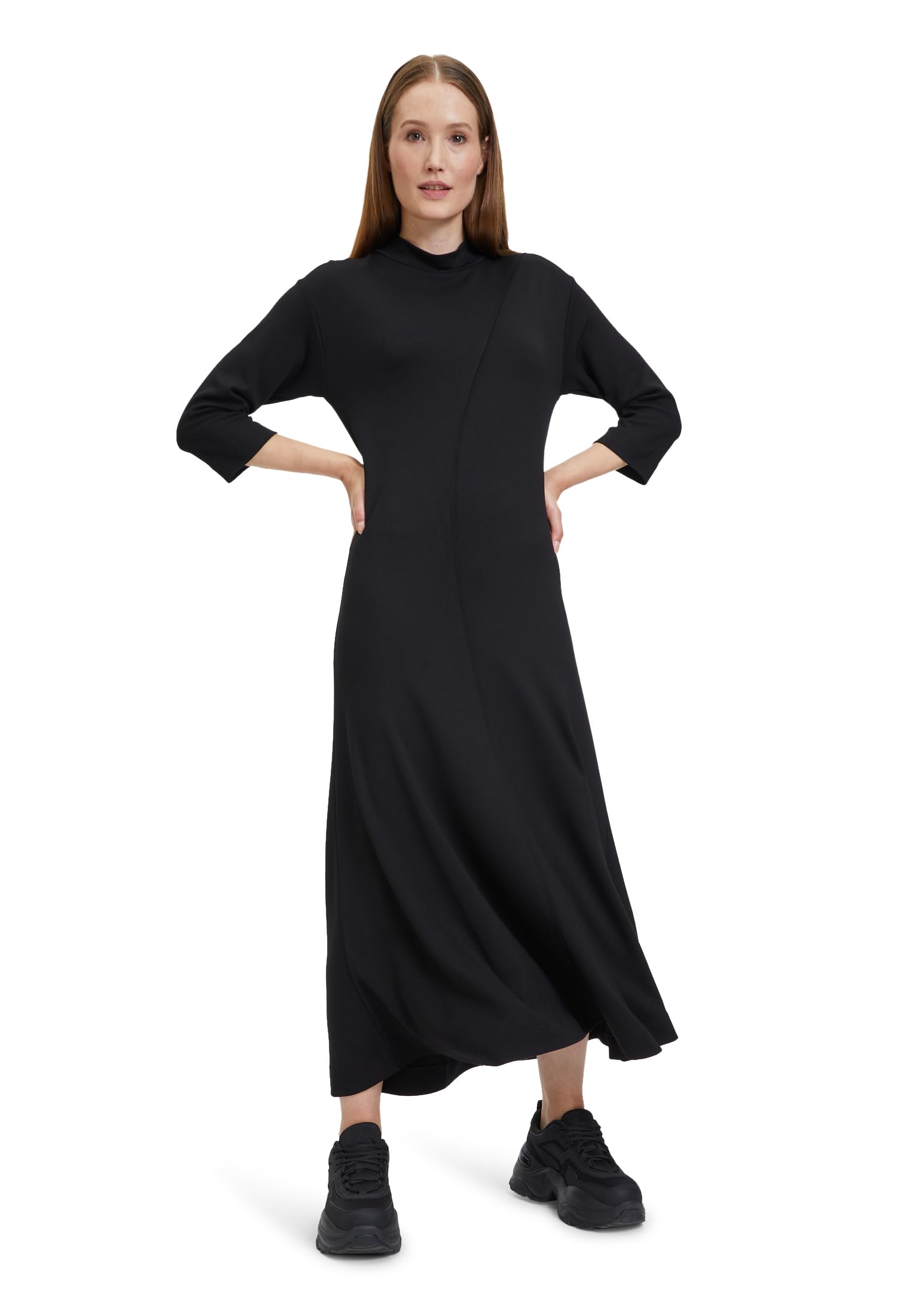 Cartoon Damen Casual-Kleid mit Kragen Schwarz,44