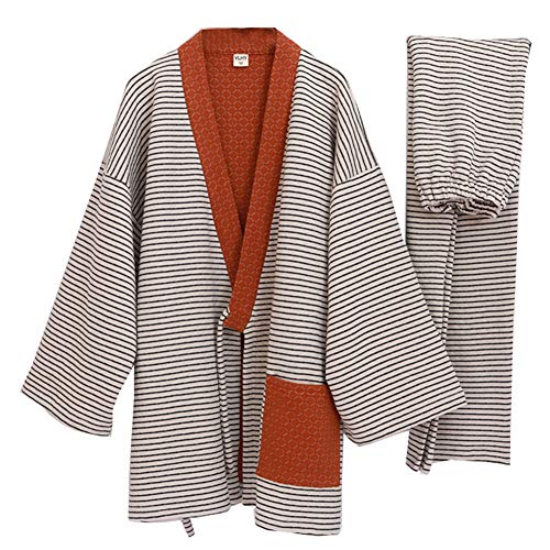 Phantasie Kürbis Männer im japanischen Stil Roben lose dickere warme Winter Kimono Pyjamas Suit-A Größe M