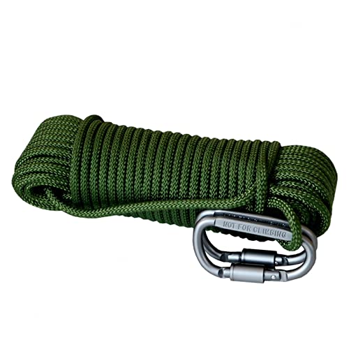 HAMIMI kletterseil Outdoor-Seil sicherungsseil Rettungsseil Hochfestes Seil mit 2 Stahlhaken für Anwendungen Notüberleben, Feuerrettung,6mm-50m