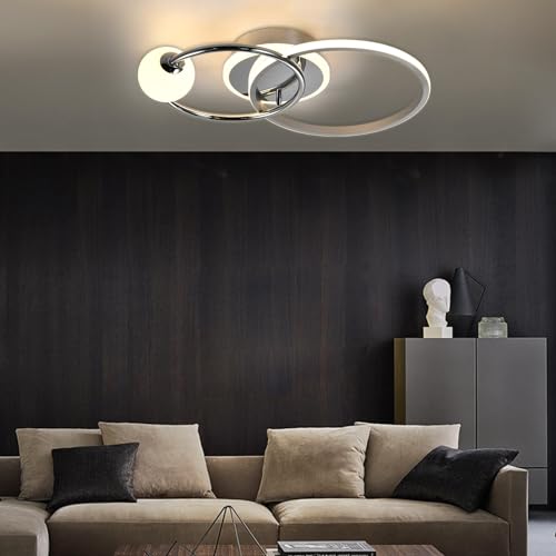 LQWELL® Deckenleuchte LED Deckenlampe, 14W 3000K Küchenlampe Modern Schlafzimmerlampe aus Aluminium für Wohnzimmer Schlafzimmer Küche Balkon Flur Keller Büro, 495 * 305 * 110mm