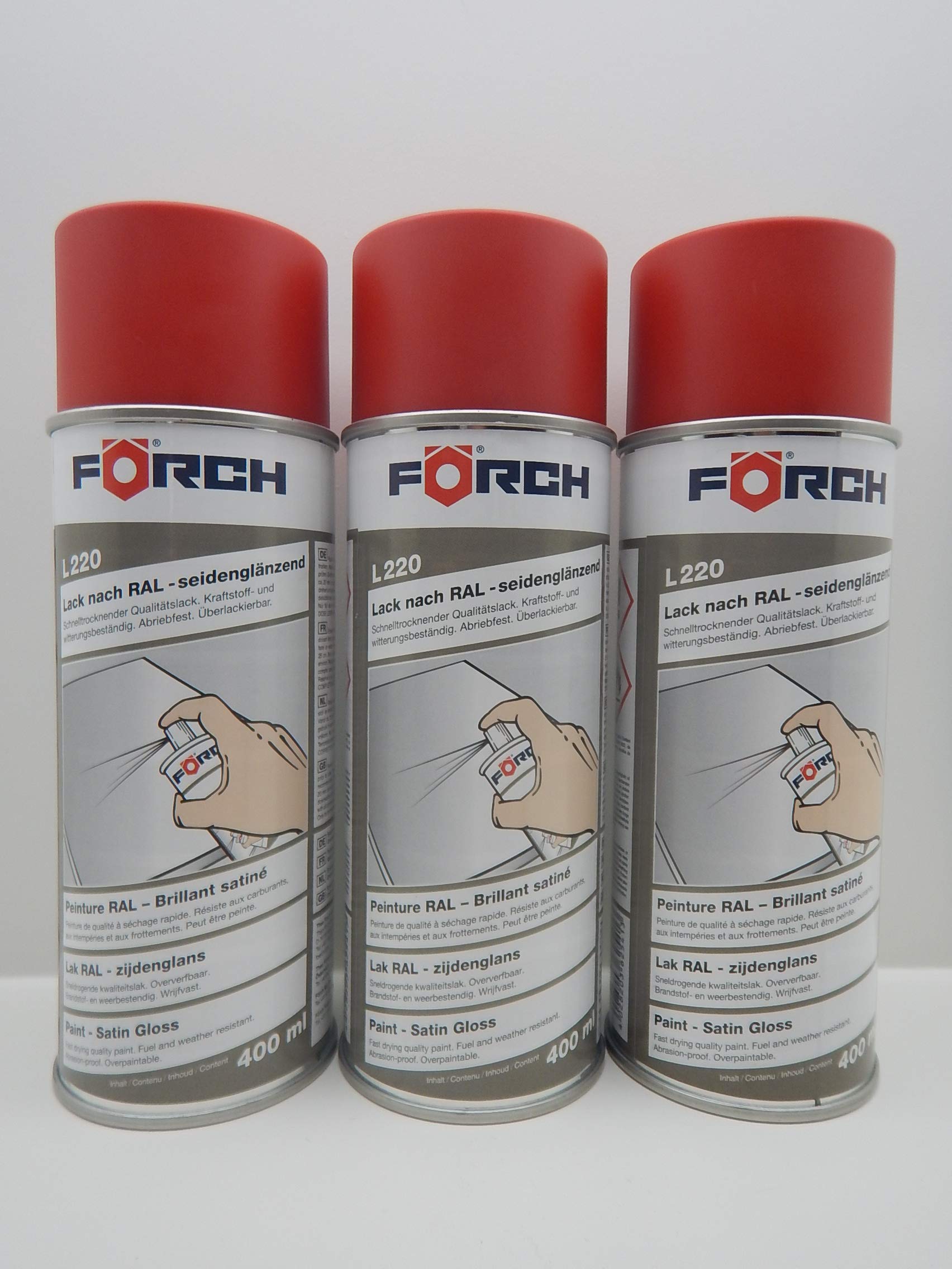 FEUERROT ROT RAL 3000 Lack LACKSPRAY Spray SPRAYDOSE SEIDENGLÄNZEND 400ML (3)