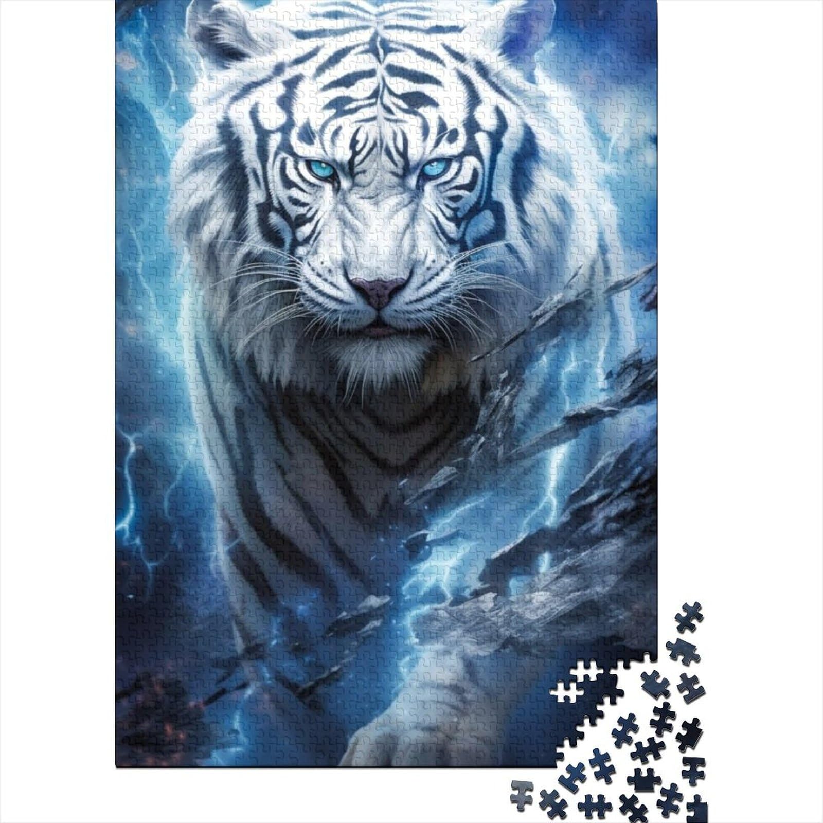 1000-teiliges Puzzle für Erwachsene Teenager, Tiger, Holzpuzzle, Puzzle für Erwachsene und Teenager, nachhaltiges Puzzle für Erwachsene (75 x 40 cm)