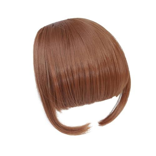 Pony Extension für Damen Pony-Haarverlängerung, Clip-in-Pony, hochwertiger synthetischer, flacher Pony mit Bügeln, 15,2 cm, vorderer Gesichts-Pony for Frauen und Mädchen, täglich Fringe Bangs(30)