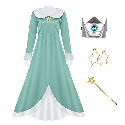 AYYOHON Super Brothers Prinzessin Pfirsich Kostüm für Frauen Prinzessin Gänseblümchen Prinzessin Rosalina Kostüm Halloween Cosplay Kleid 3XL