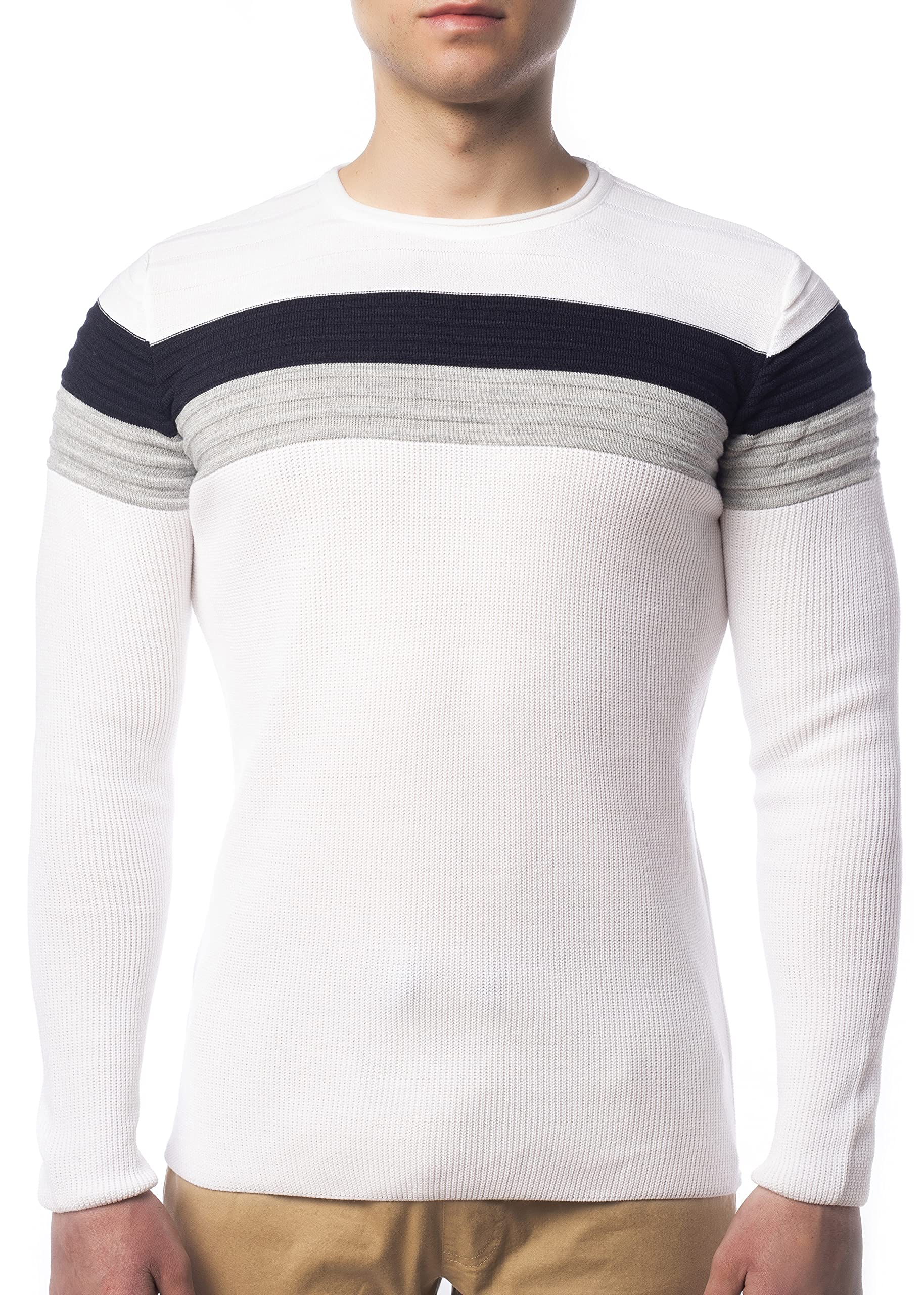 Karl's People Herren Feinstrickpullover K-128 White L